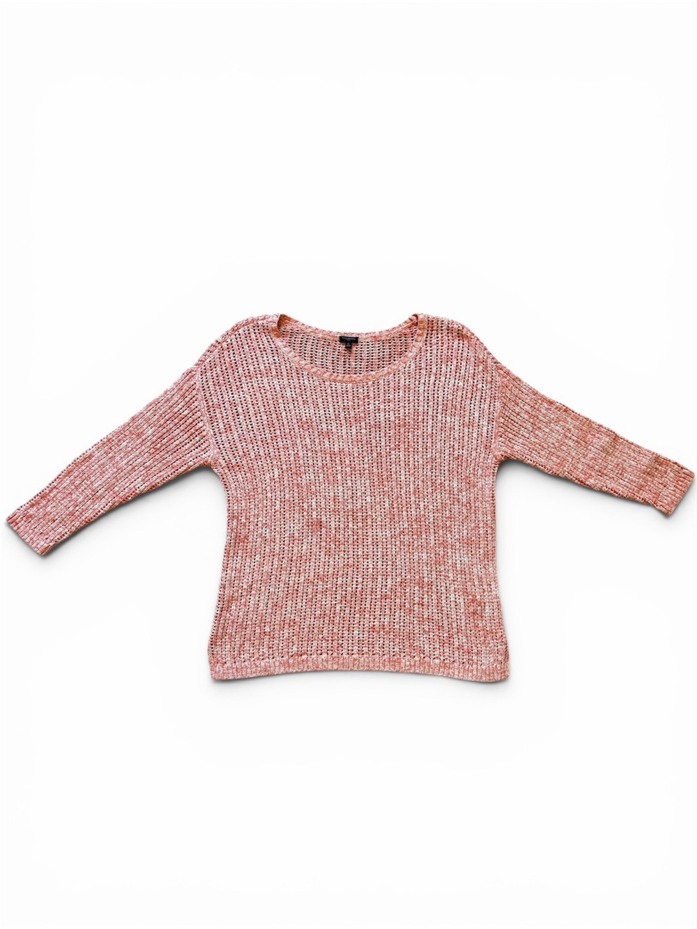 Talbots Women's Rose Pink Knit 3/4 Sleeve Open Knit Sweater size 1x